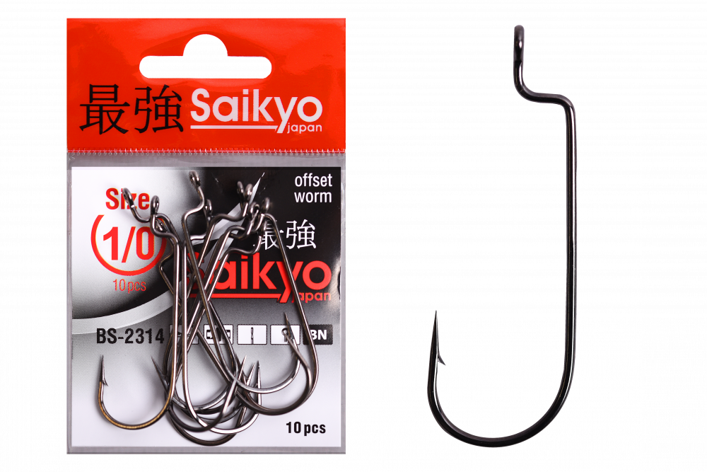 Крючки офсетные Saikyo BS-2314 Offset Round Bend Worm